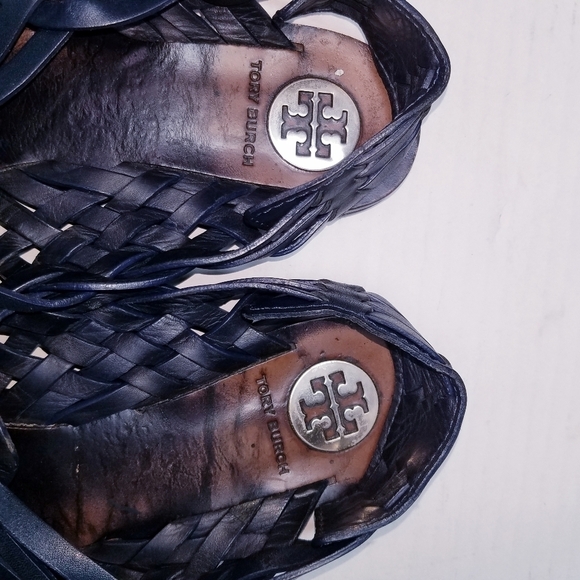 🌸 Tory Burch | Blue Leather‎ Sandals 9 - Picture 4 of 9